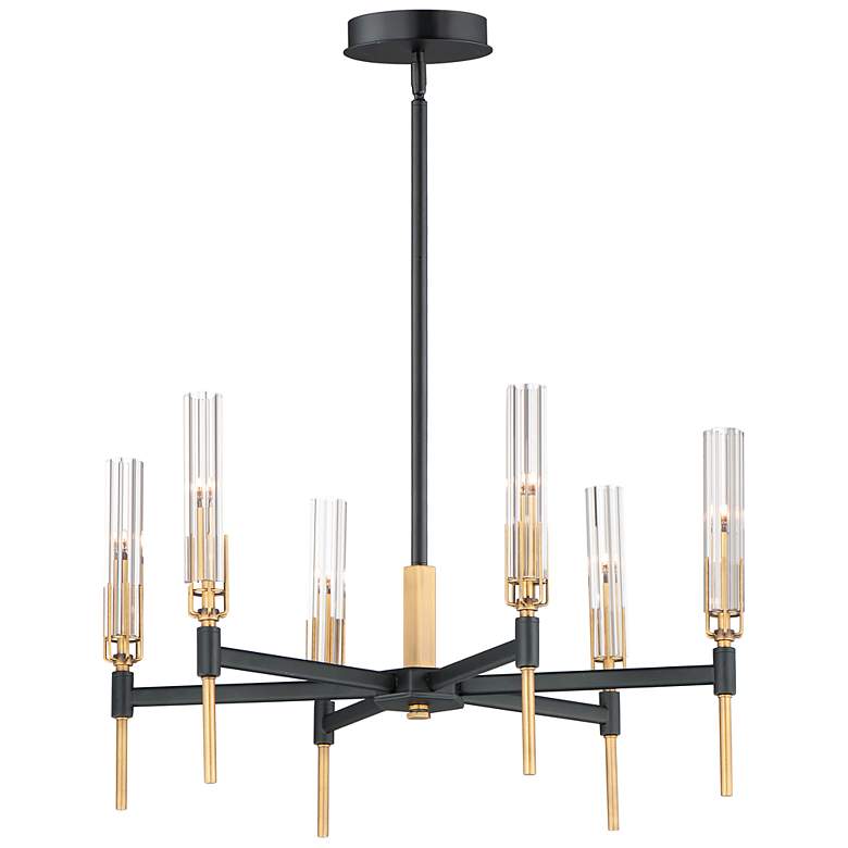 Image 2 Maxim Flambeau 24 3/4" Wide Black Brass 6-Light LED Chandelier