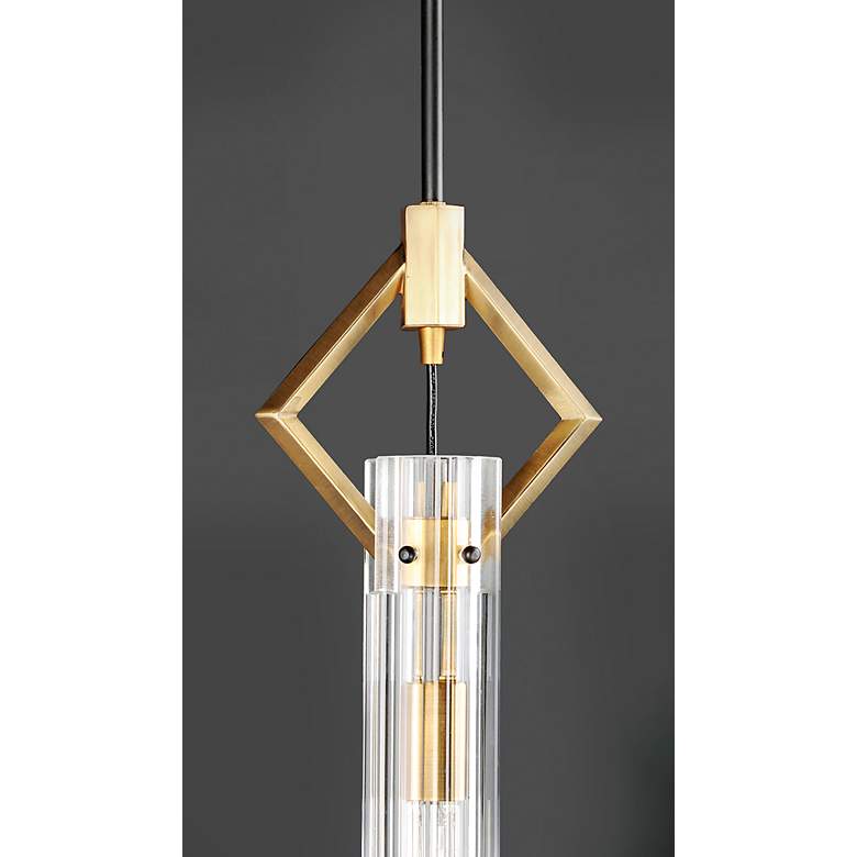 Image 4 Maxim Flambeau 3" Wide Black and Antique Brass Mini Pendant Light more views