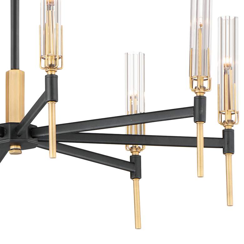 Image 3 Maxim Flambeau 33 inch Wide Black and Brass 8-Light LED Chandelier more views