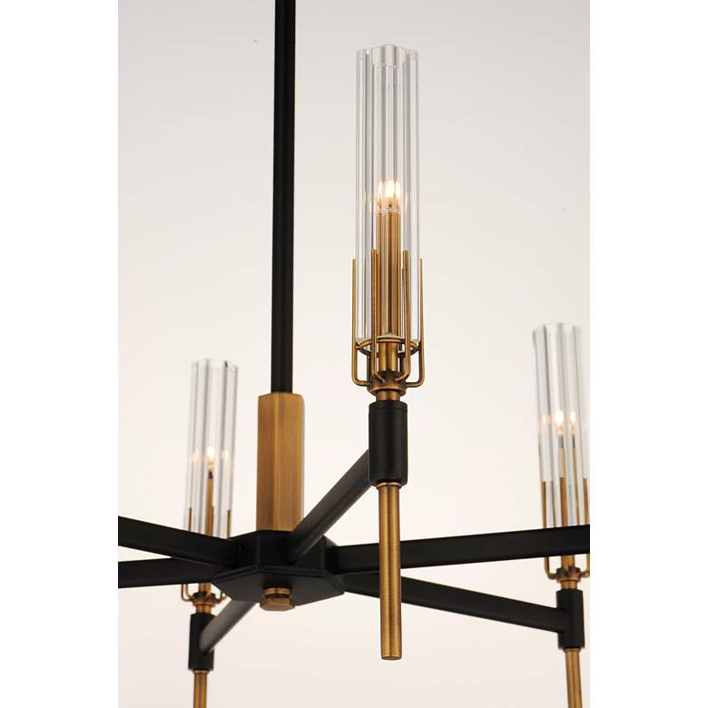 Image 3 Maxim Flambeau 33" Wide Black and Brass 8-Light LED Chandelier more views