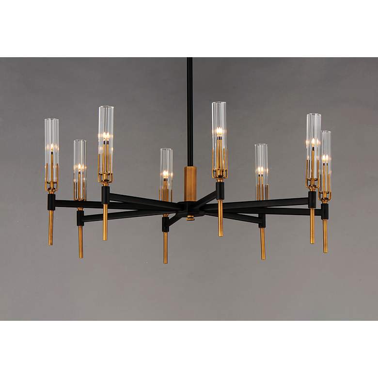 Image 4 Maxim Flambeau 33" Wide Black and Brass 8-Light LED Chandelier more views