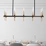 1_Maxim Flambeau 45 1/4" Black Brass 10-Light Linear LED Chandelier