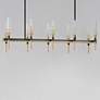 4_Maxim Flambeau 45 1/4" Black Brass 10-Light Linear LED Chandelier more views