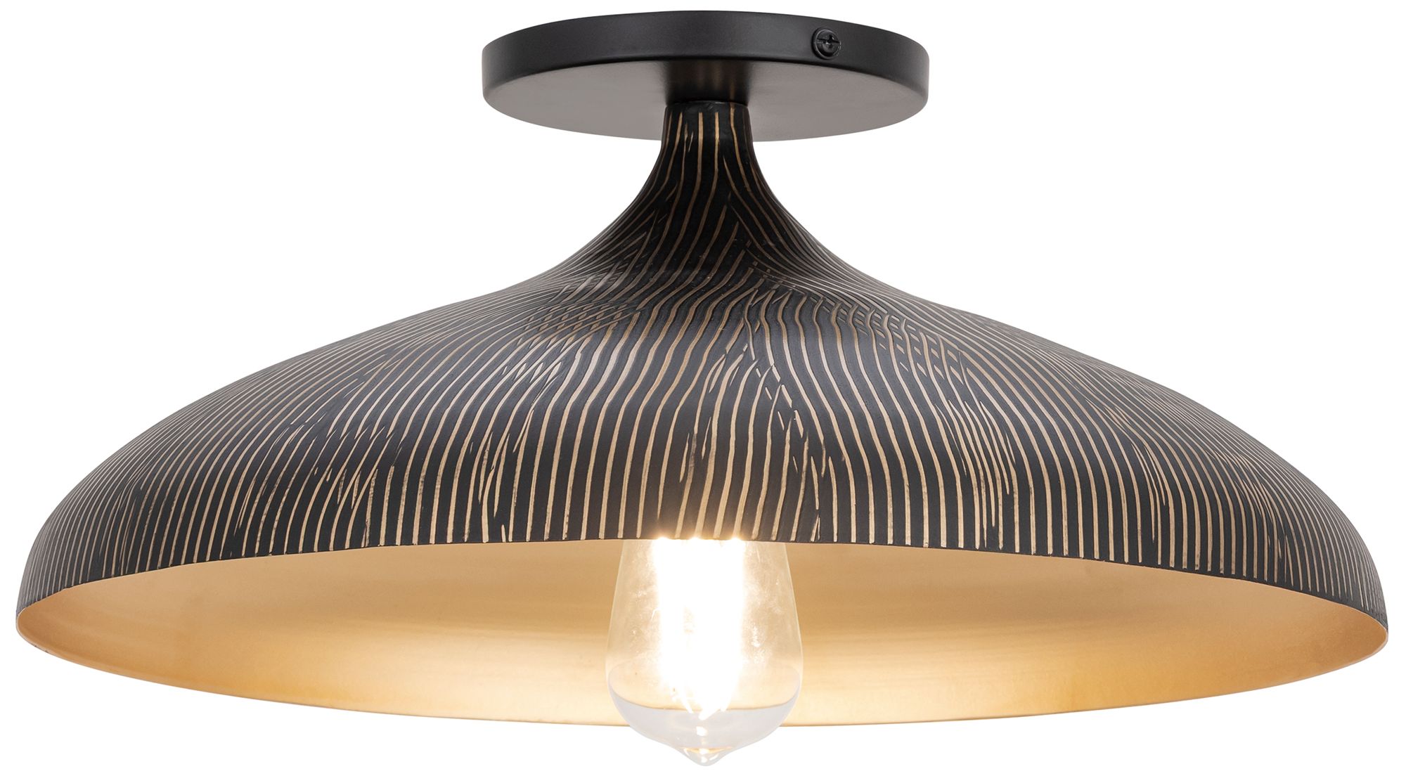Maxim Fleur 15 1/2" Wide Black/Gold Ceiling Light