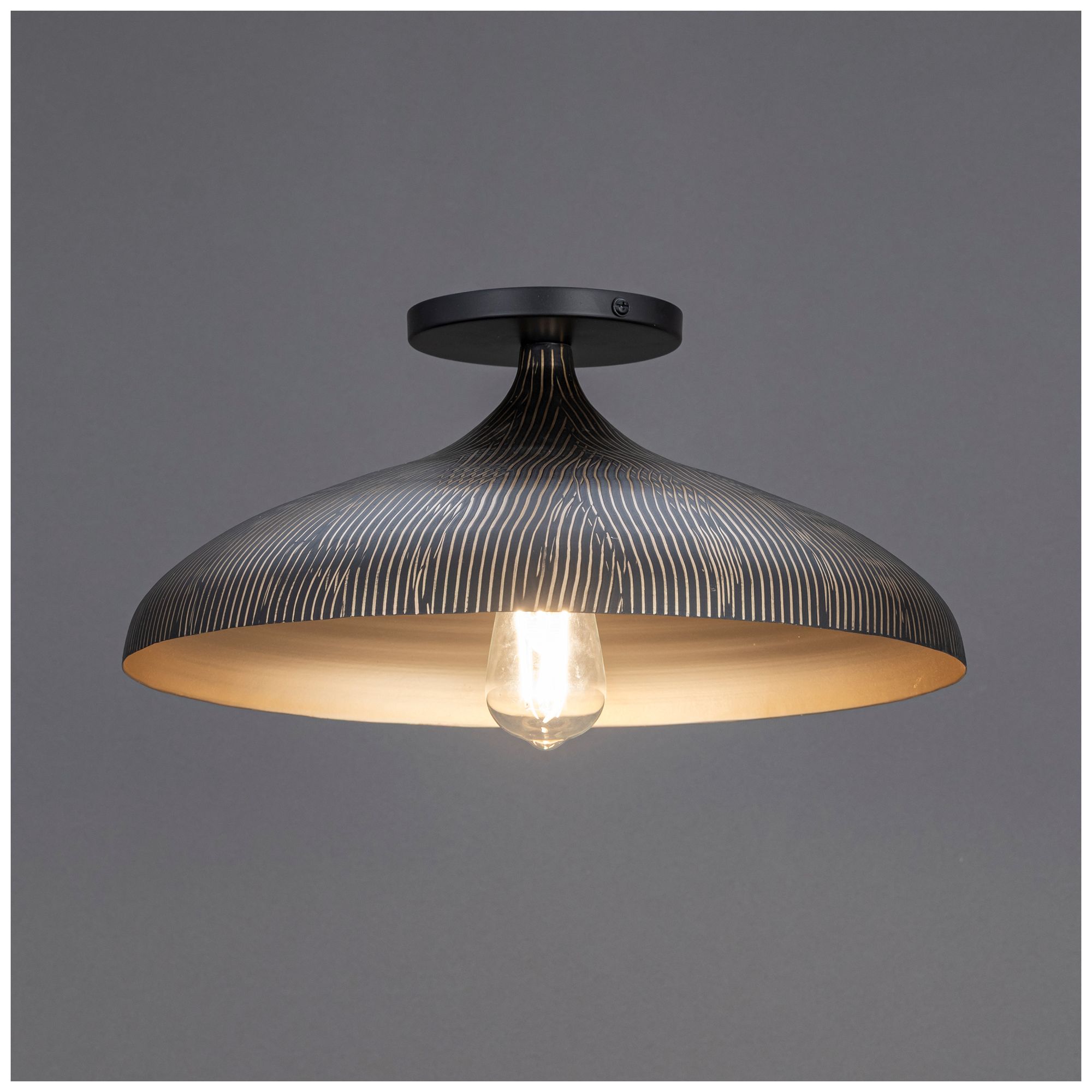 Image 3 Maxim Fleur 15 1/2" Wide Black/Gold Ceiling Light more views