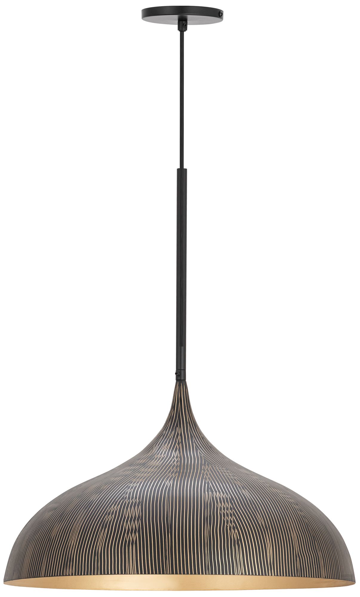 Maxim Fleur 20" Wide Black/Gold Large 1-Light Pendant