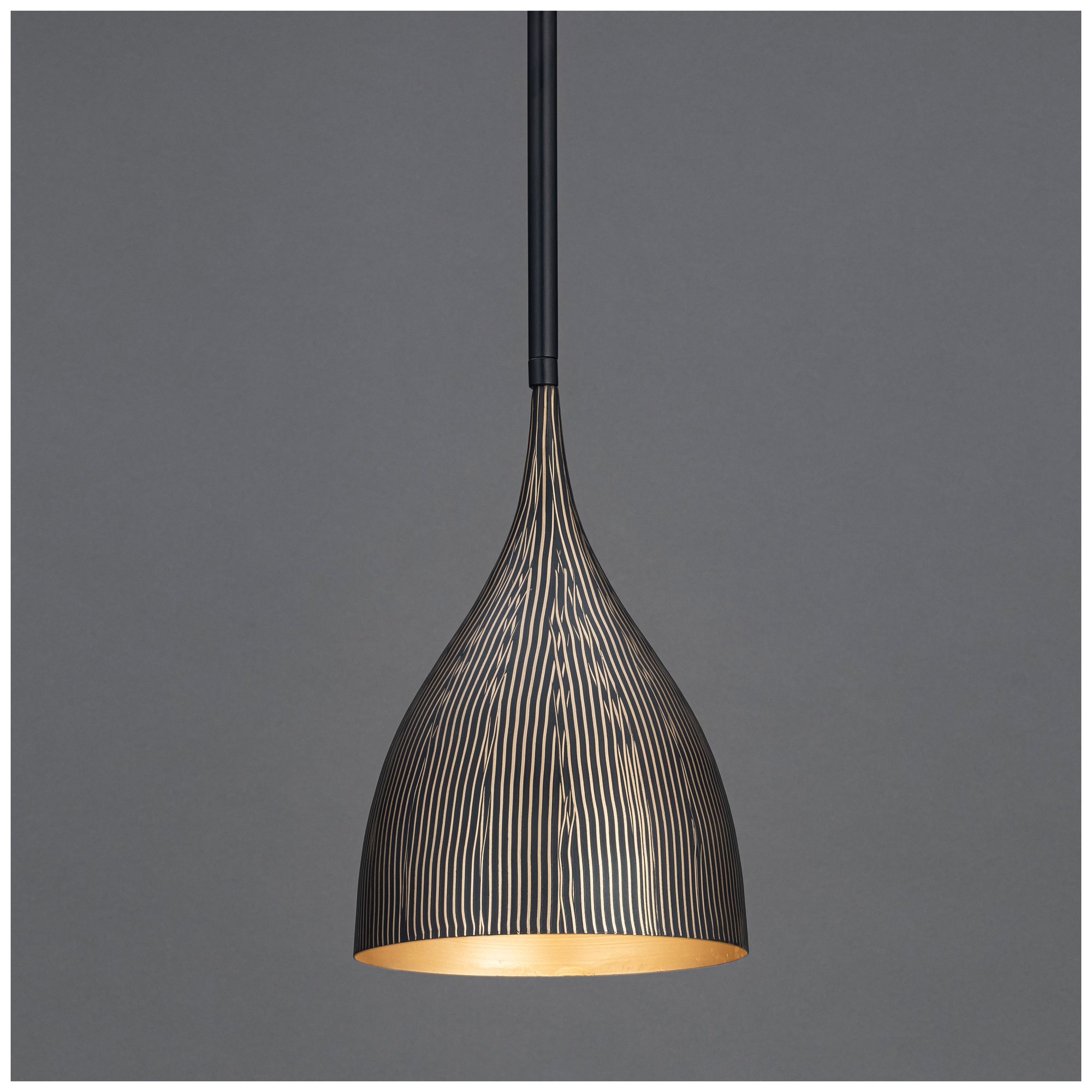 Image 3 Maxim Fleur 8" Wide Black/Gold 1-Light Mini Pendant more views