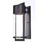3_Maxim Focus 18" Modern Black and Seeded Glass LED Outdoor Wall Light more views