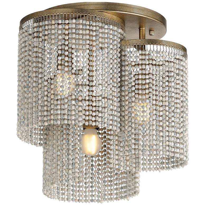 Image 1 Maxim Fontaine 17" Wide Golden Silver 3-Light Ceiling Light