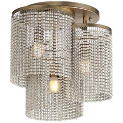 Maxim Fontaine 17" Wide Golden Silver 3-Light Ceiling Light