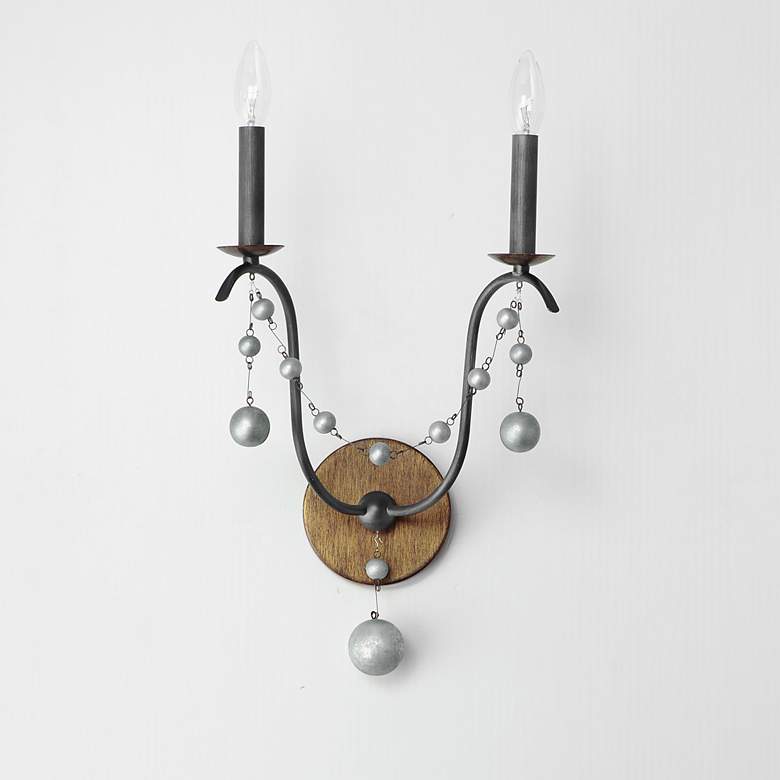 Image 3 Maxim Formosa 21 1/2" High Golden Noir 2-Light Wall Sconce more views