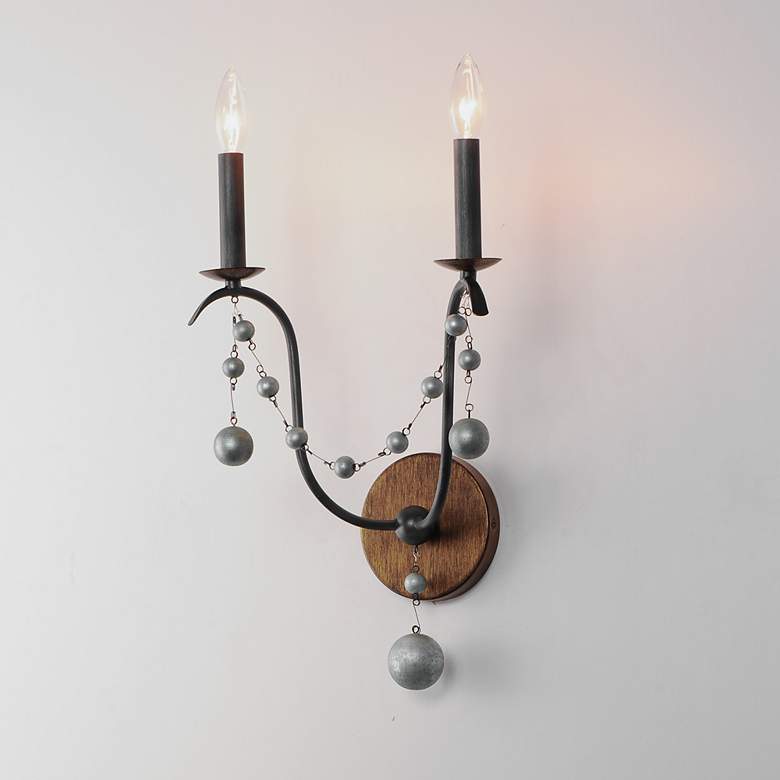Image 4 Maxim Formosa 21 1/2" High Golden Noir 2-Light Wall Sconce more views