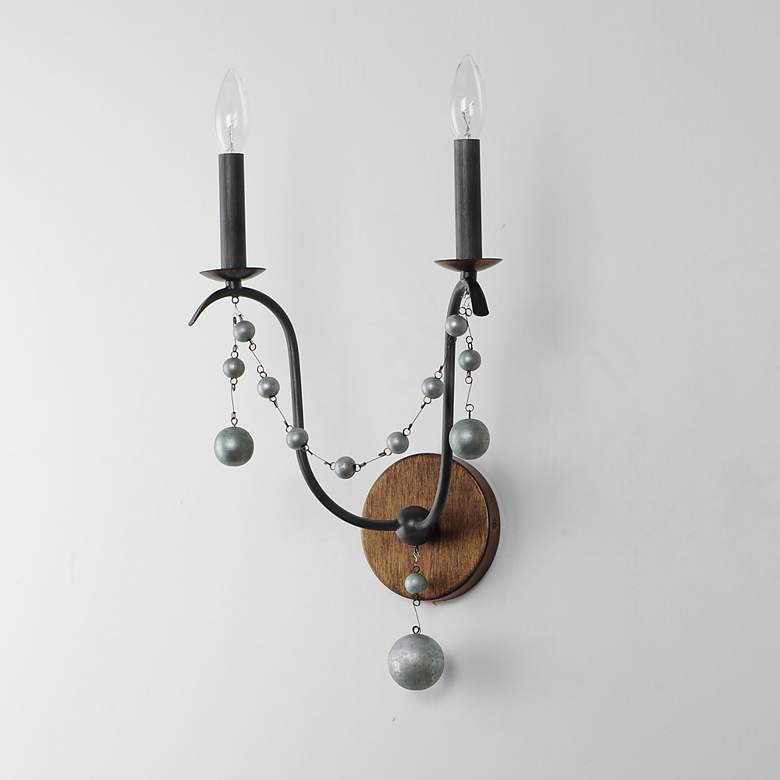 Image 5 Maxim Formosa 21 1/2" High Golden Noir 2-Light Wall Sconce more views