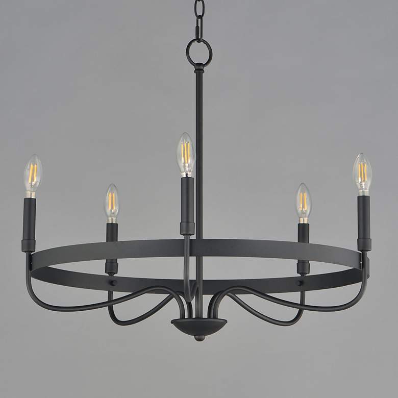 Image 2 Maxim Frankie 26" Wide Black 5-Light Chandelier more views