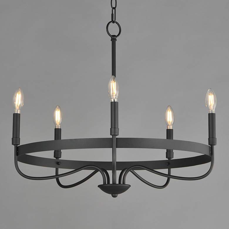 Image 3 Maxim Frankie 26" Wide Black 5-Light Chandelier more views