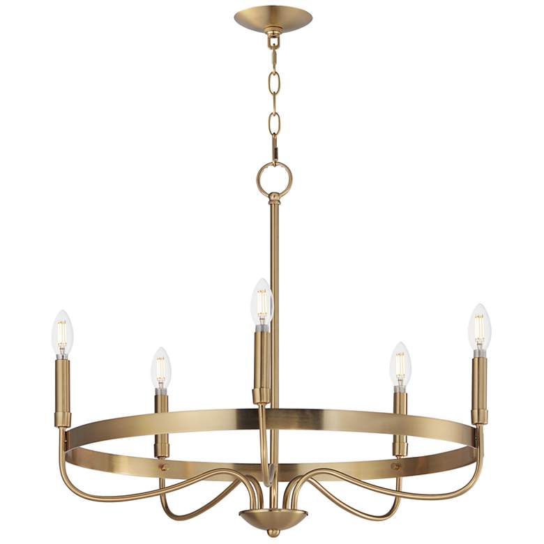 Image 1 Maxim Frankie 26" Wide Heritage 5-Light Chandelier