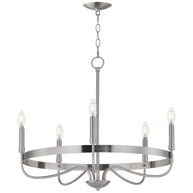 Image 1 Maxim Frankie 26" Wide Satin Nickel 5-Light Chandelier