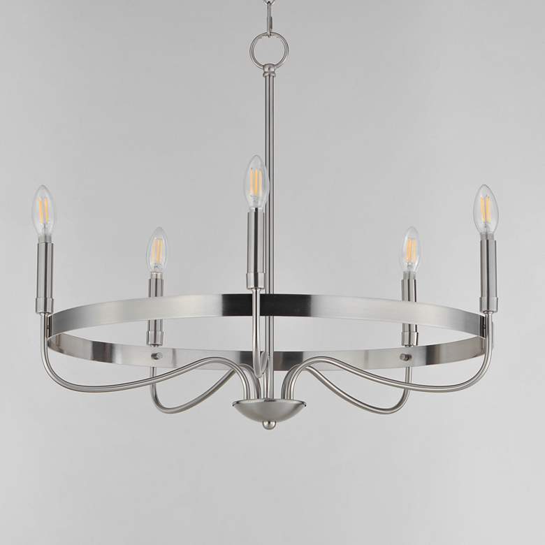 Image 2 Maxim Frankie 26" Wide Satin Nickel 5-Light Chandelier more views