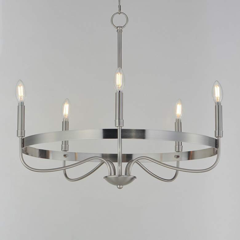 Image 3 Maxim Frankie 26" Wide Satin Nickel 5-Light Chandelier more views
