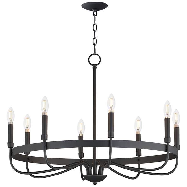 Image 1 Maxim Frankie 29" Wide Black 8-Light Chandelier