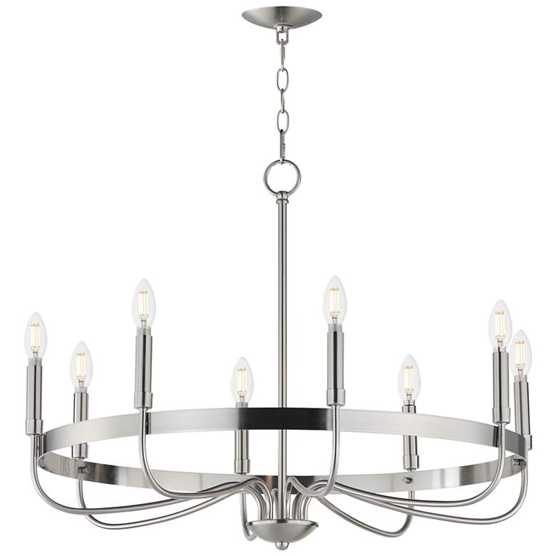 Image 1 Maxim Frankie 29" Wide Satin Nickel 8-Light Chandelier
