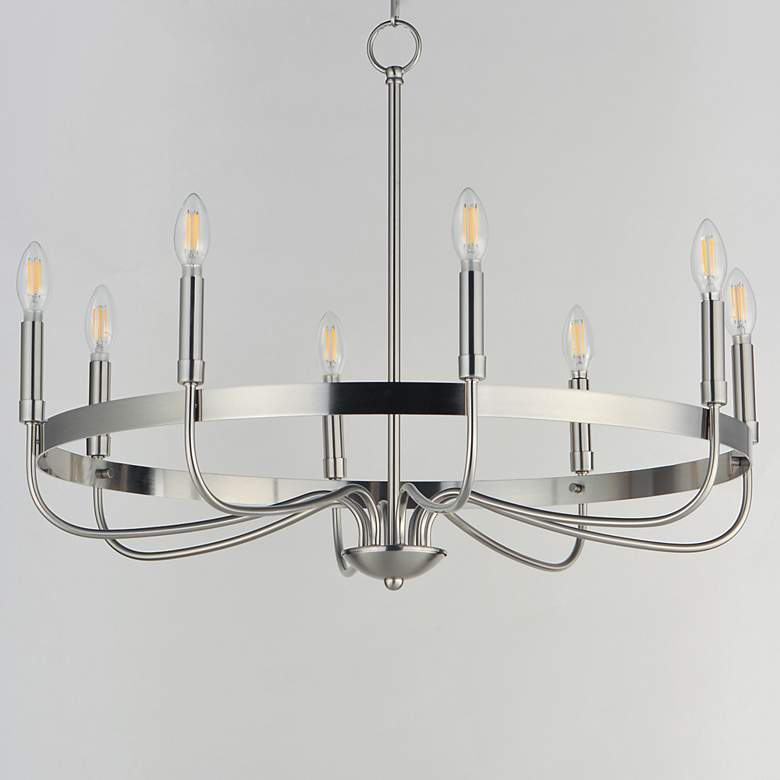 Image 2 Maxim Frankie 29" Wide Satin Nickel 8-Light Chandelier more views