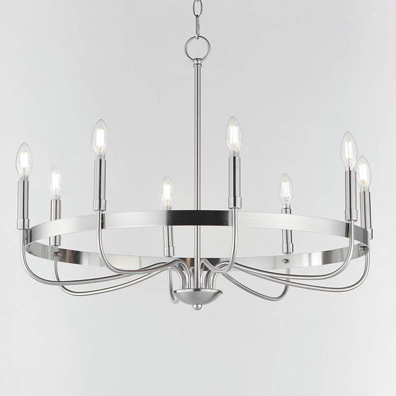 Image 3 Maxim Frankie 29" Wide Satin Nickel 8-Light Chandelier more views