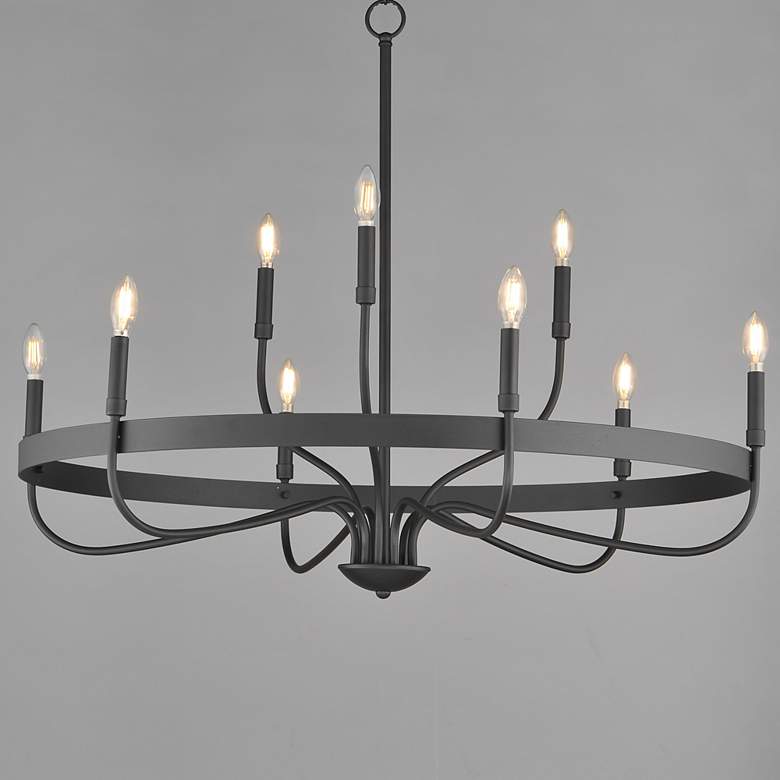 Image 3 Maxim Frankie 39 3/4" Wide Black 9-Light Chandelier more views