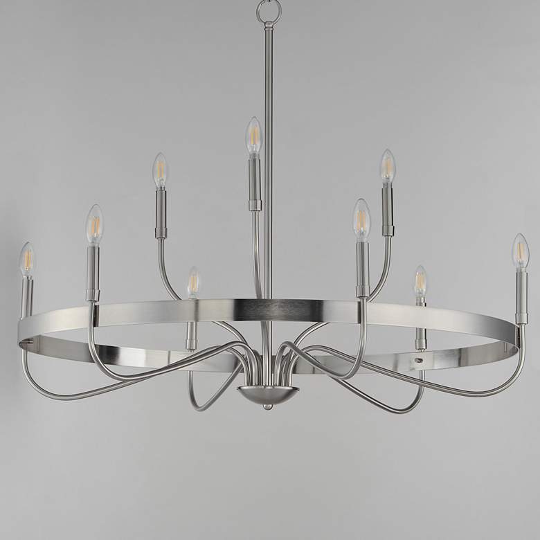 Image 2 Maxim Frankie 39 3/4" Wide Satin Nickel 9-Light Chandelier more views