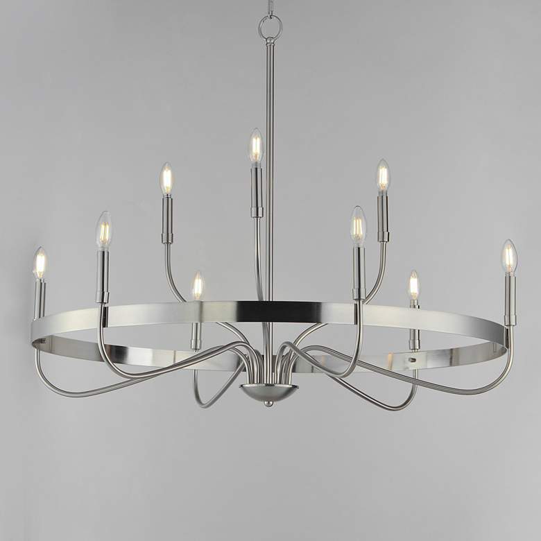 Image 3 Maxim Frankie 39 3/4" Wide Satin Nickel 9-Light Chandelier more views