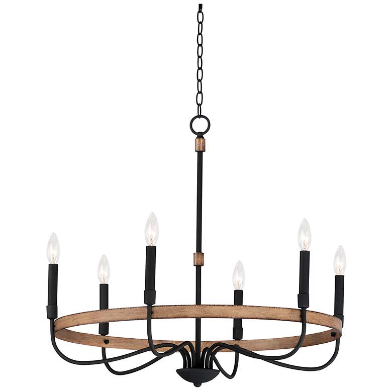 Image 2 Maxim Franklin 28 1/2" Wide Driftwood Black 6-Light Ring Chandelier