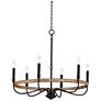 2_Maxim Franklin 28 1/2" Wide Driftwood Black 6-Light Ring Chandelier