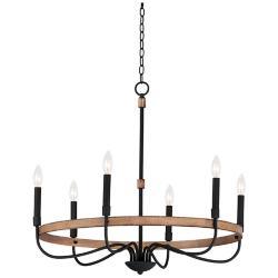 Maxim Franklin 28 1/2" Wide Driftwood Black 6-Light Ring Chandelier