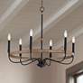 1_Maxim Franklin 28 1/2" Wide Driftwood Black 6-Light Ring Chandelier