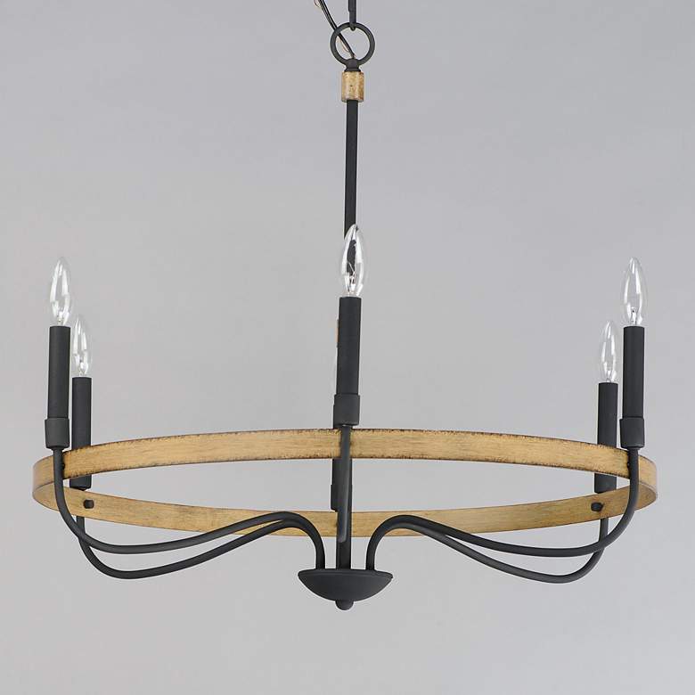 Image 5 Maxim Franklin 28 1/2" Wide Driftwood Black 6-Light Ring Chandelier more views