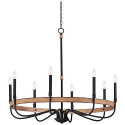Maxim Franklin 36" Wide Driftwood Black 8-Light Ring Chandelier