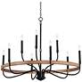 1_Maxim Franklin 40"W Black and Driftwood 9-Light Chandelier