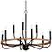Maxim Franklin 40"W Black and Driftwood 9-Light Chandelier