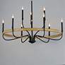 4_Maxim Franklin 40"W Black and Driftwood 9-Light Chandelier more views