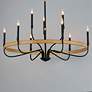 6_Maxim Franklin 40"W Black and Driftwood 9-Light Chandelier more views