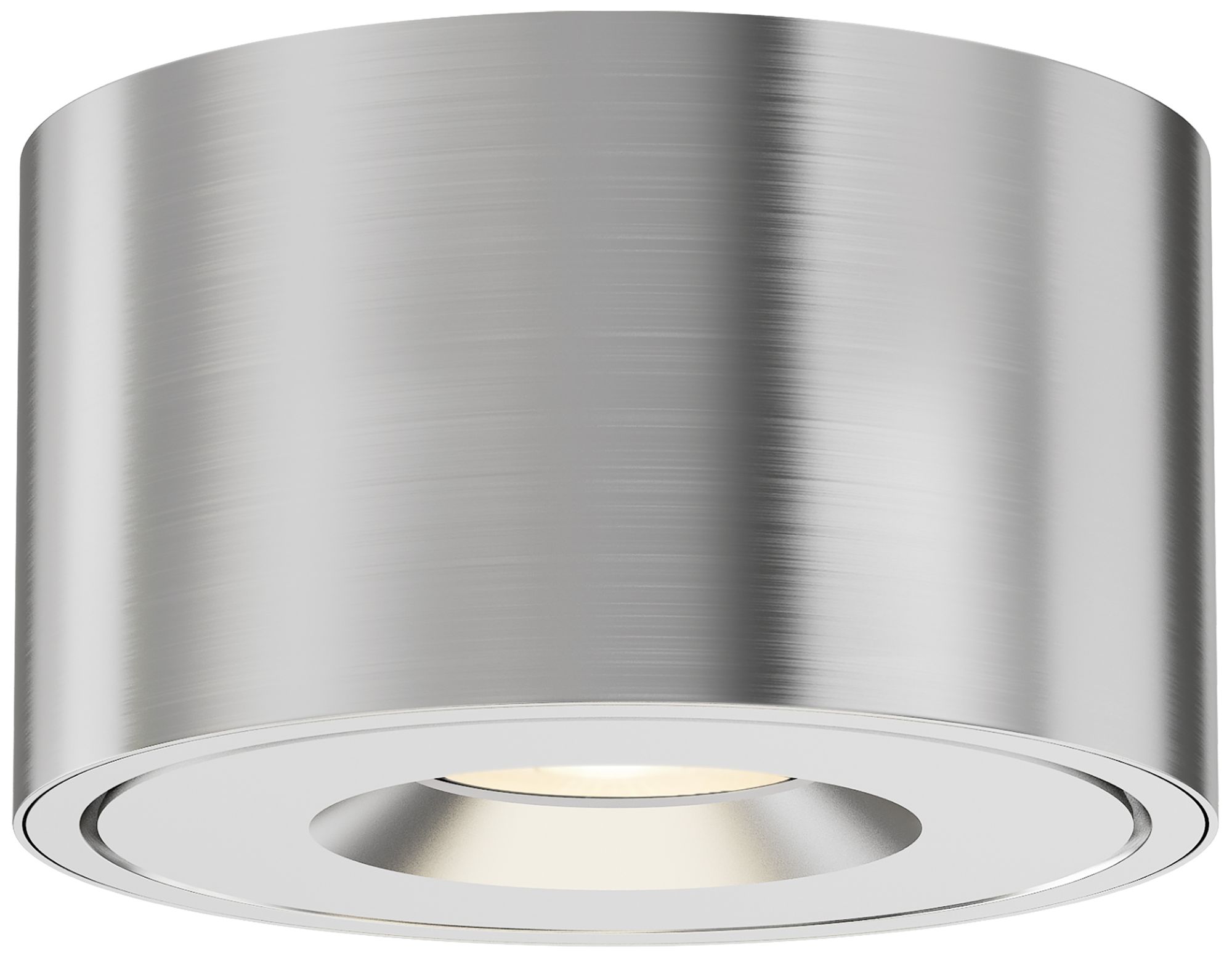 Maxim Fulcrum 5" Wide Brushed Aluminum LED Flush Mount w Gimbal