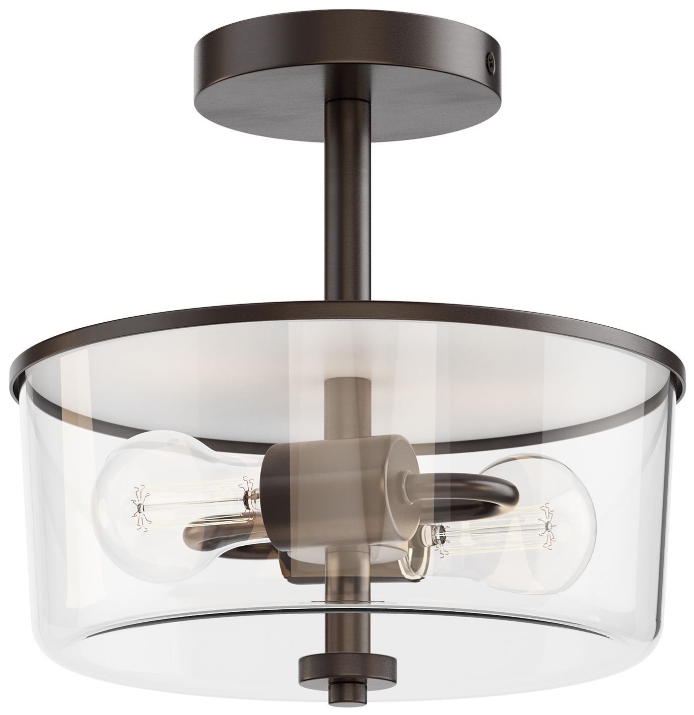 Maxim Fuller 10 3/4" Bronze 2-Light Semi Flush/Pendant Convertible