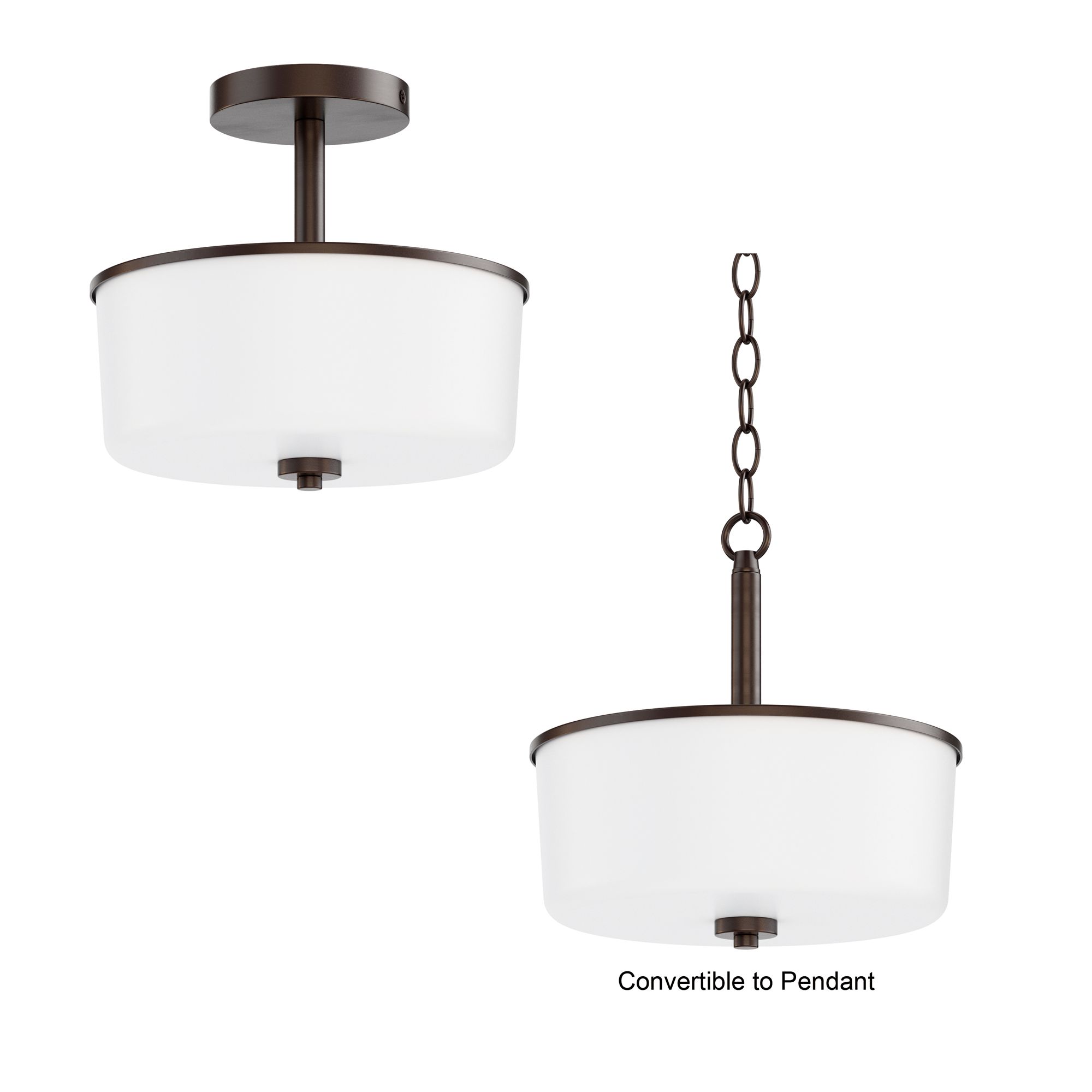 Image 2 Maxim Fuller 10 3/4" Wide Bronze 2-Light Semi Flush/Pendant Convertible more views