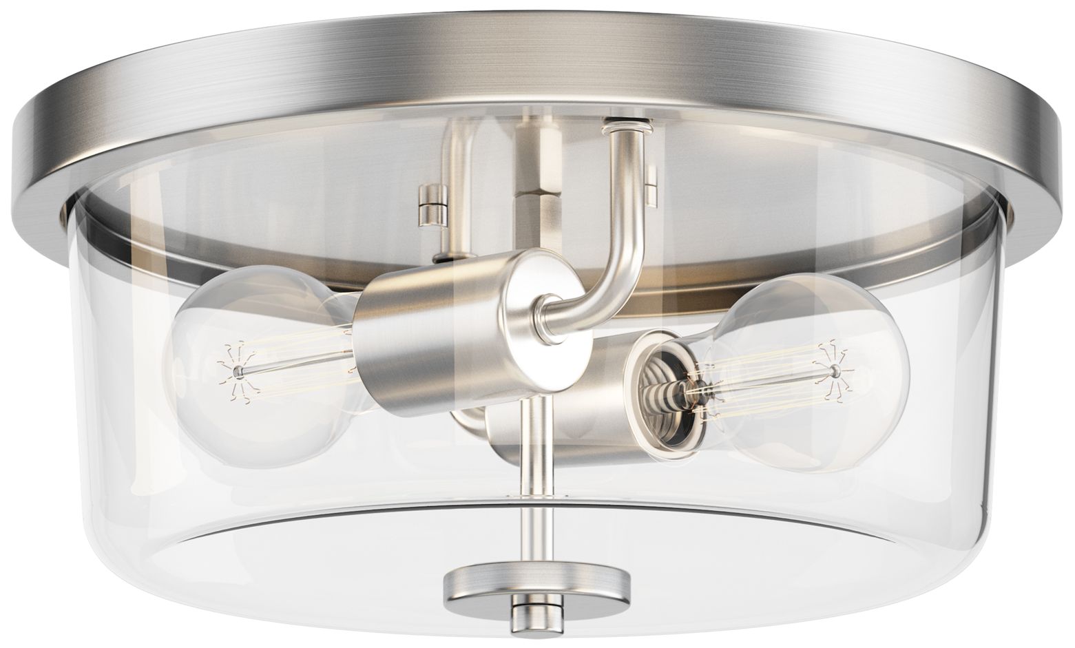 Maxim Fuller 11 3/4" Wide Satin Nickel 2-Light Flush Mount
