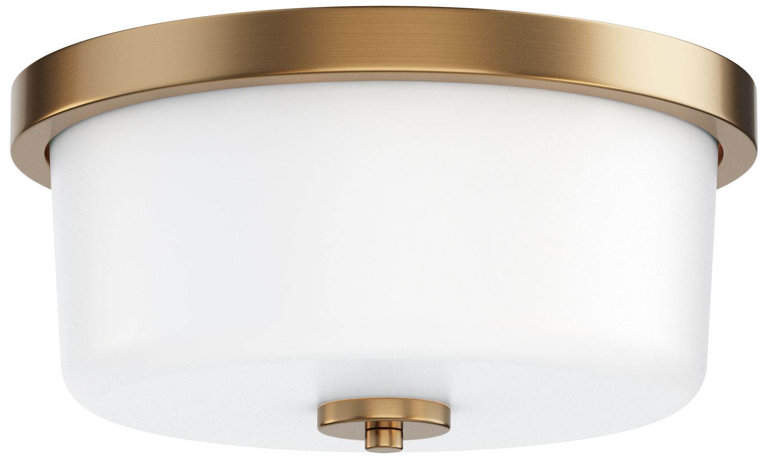 Maxim Fuller 11 3/4" Wide White/Natural Aged Brass 2-Light Flush Mount