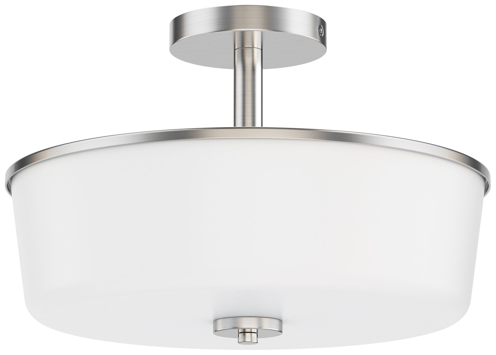 Maxim Fuller 14 3/4" White/Satin Nickel 3-Light Semi Flush/Pendant