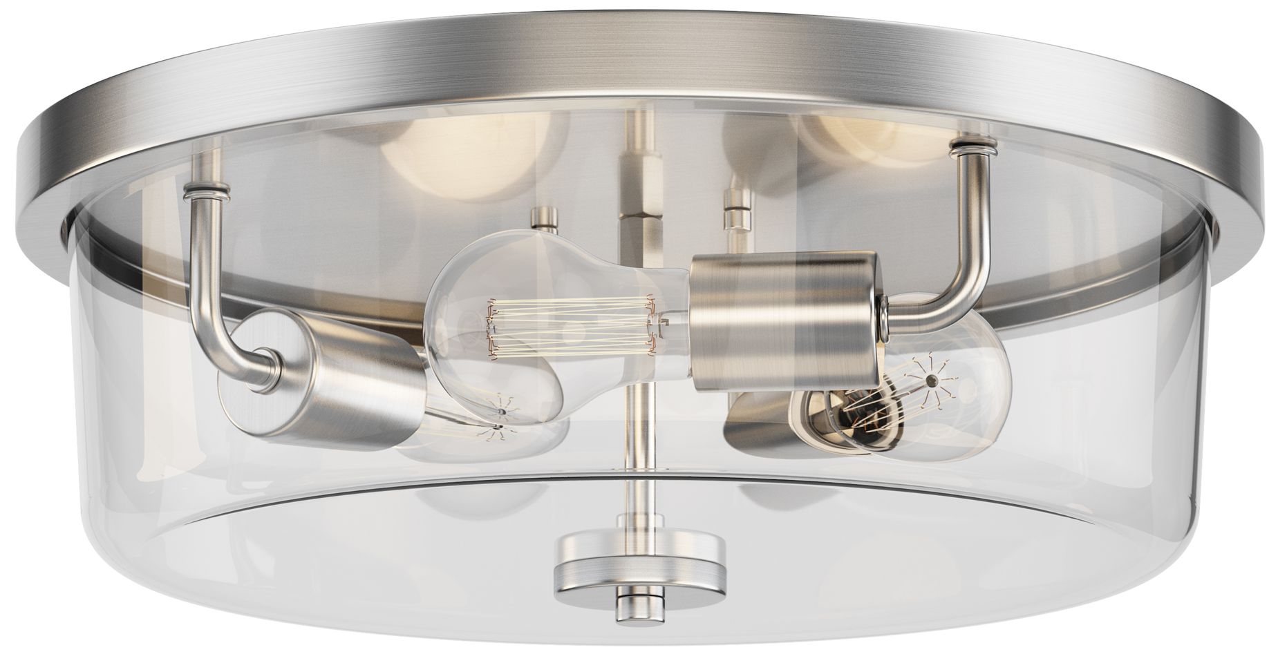 Maxim Fuller 16" Wide Clear/Satin Nickel 3-Light Flush Mount