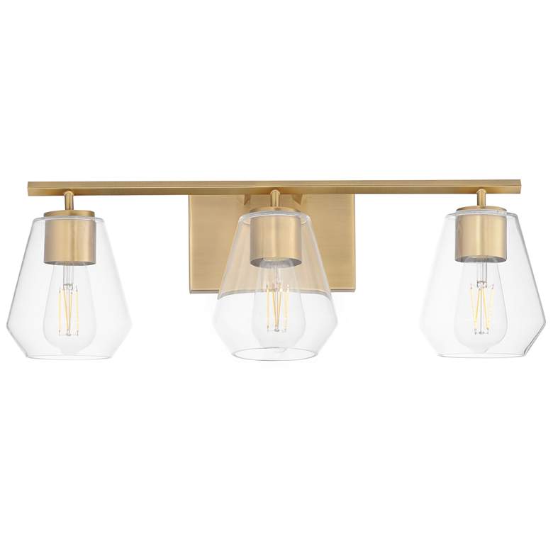 Image 1 Maxim Geode 22 1/2" Wide Natural Aged Brass 3-Light Bath Vanity