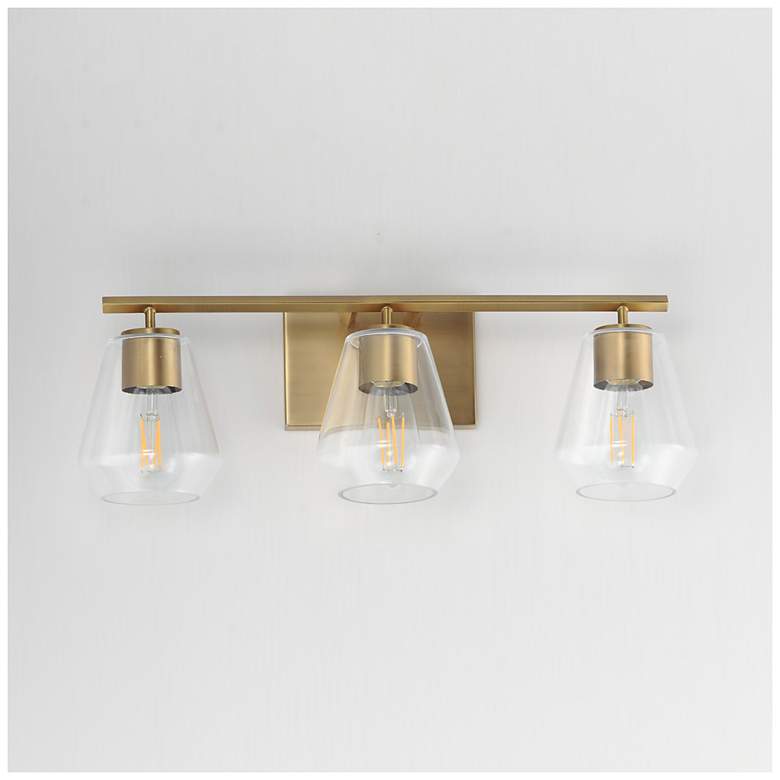 Image 2 Maxim Geode 22 1/2" Wide Natural Aged Brass 3-Light Bath Vanity more views