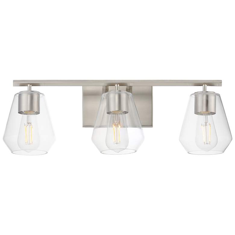Image 1 Maxim Geode 22 1/2" Wide Satin Nickel 3-Light Bath Vanity